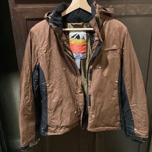 Women’s Brown and Black Polar Edge size S jacket with detachable hood